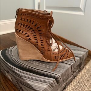 Jeffrey Campbell Tan Cut-Out Wedges